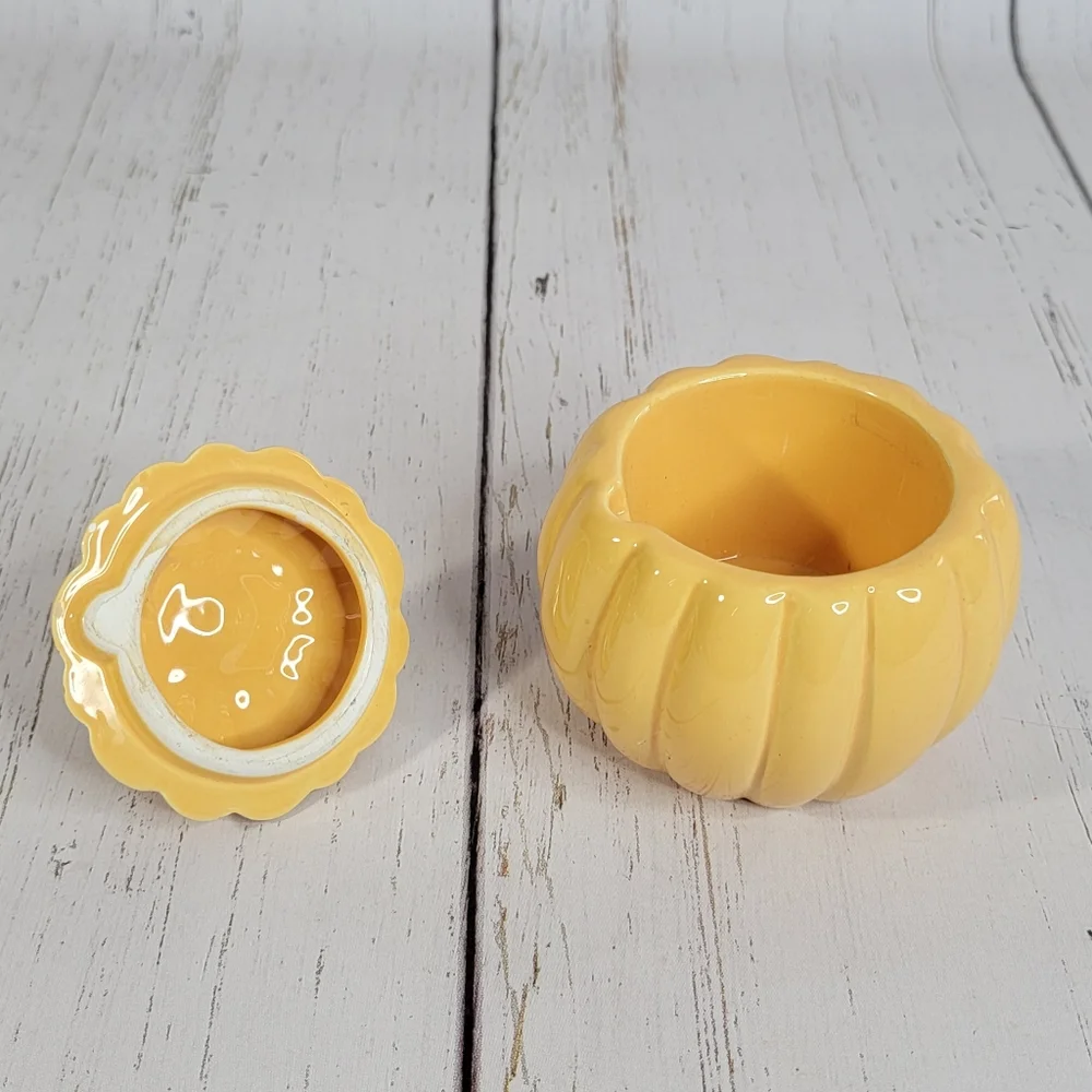 Hallmark Vintage Fall Halloween Harvest Ceramic Pumpkin Suger Dish Stash Spot - Picture 6 of 12